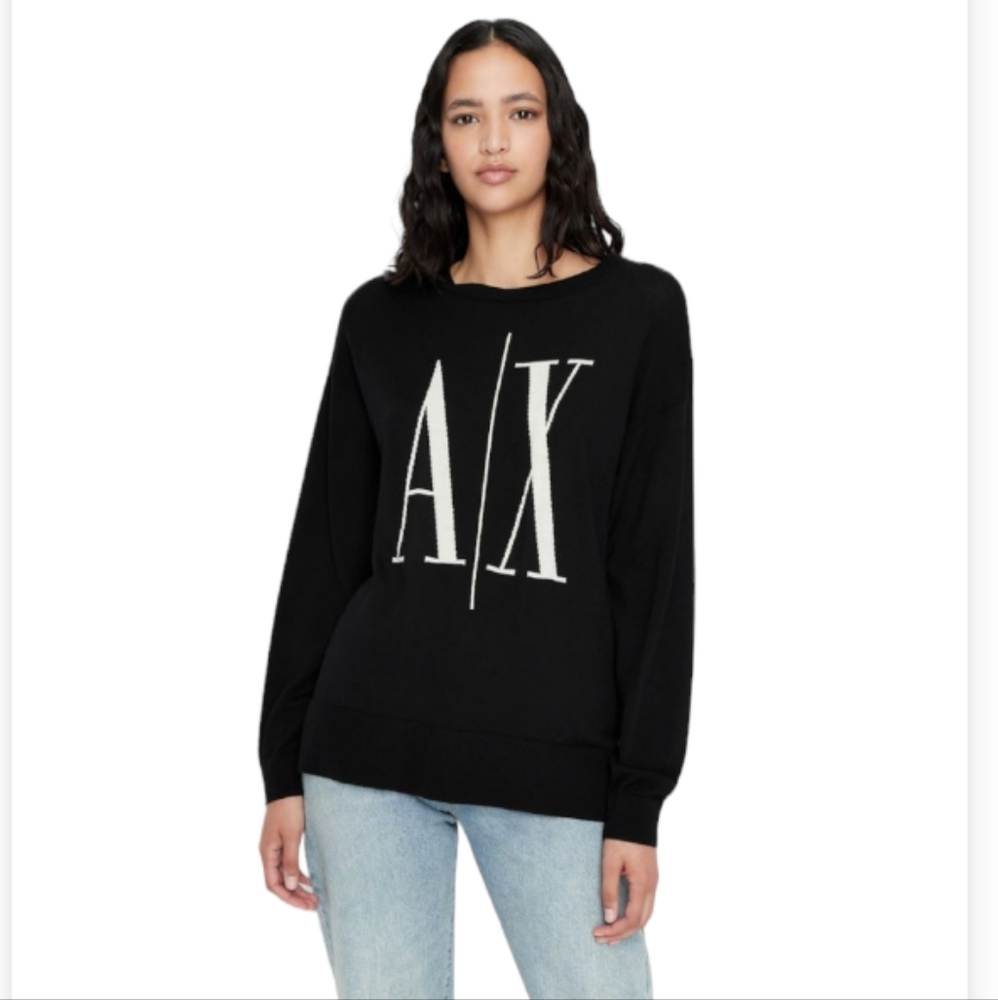 A/X Armani Exchange Black Crewneck Sweater